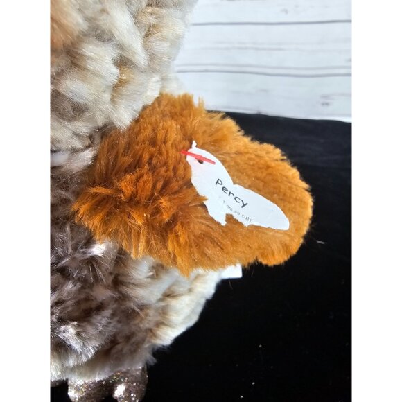 TY Beanie Boos - PERCY the Barn Owl Brown Glitter Eyes Stuffed Animal Toy‎ Plush - Picture 5 of 11
